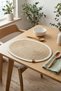 Set of 2 Oval Natural Jute Placemats - White Striped Wicker Placemat 40X30 cm - 7