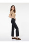 High Waist Slim Fit Button Pockets Spanish Leg Crop Jean Pants - Flare Jeans - 2
