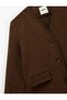 Shepherd's Stitch Detailed Buttoned Long Sleeve Pocketed Cashmere Jacket - 6