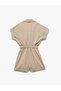 Cupro Modal Fabric Pocket Detail Elastic Waist Short Sleeve Shirt Collar Shorts Jumpsuit - 5