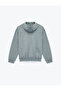 Cotton Long Sleeve Zippered Oversize Hooded Jean Jacket - 5
