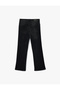 High Waist Slim Fit Button Pockets Spanish Leg Crop Jean Pants - Flare Jeans - 5