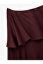 Long Sleeve Boat Neck Asymmetrical Cut Satin Blouse - 5