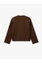 Shepherd's Stitch Detailed Buttoned Long Sleeve Pocketed Cashmere Jacket - 5