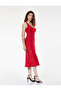 Slim Fit Sleeveless U Neckline Long Satin Dress with Thick Straps - 2