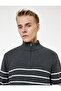 Regular Fit Long Sleeve Basic Half Zip Knit Sweater