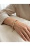 Zircon Stone Butterfly Design Gourmet Chain Steel Bracelet - 316L Steel - 3