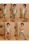 Girls and Boys Colorful 100% Linen Polo Collar Shorts Set - Summer Natural Fabric Top and Bottom Set - 2