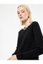 Long Sleeve Crew Neck Stone Knit Sweater - 2