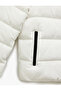 Hooded Long Sleeve Faux Fur Inside Zippered Pockets Puffer Coat - 6