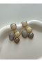 Multi-Colored Natural Stone-Looking Gold Detailed Dangle Earrings for Women – Lightweight & Suitable for Daily Use