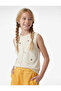 Crew Neck Sleeveless Knitwear Undershirt with Bead and Floral Embroidery Detail - 3