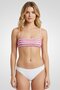 Women Striped Non Padded Bikini Top, Multicolor