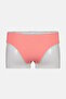 Women Rib Cheeky Bikini Bottom, Coral - 3