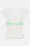 Women Non Padded Non Wire Textured Bikini Top, Green - 3