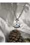 Steel Necklace Sequin Eye Design Evil Eye Necklace Silver Evil Eye Beaded Necklace Birthday Gift - 2