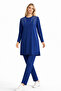Women's Middle Age Regular Fit Two Thread Combed Cotton Stone Embroidered Tunic Trousers Double Set 4382 - 2