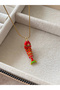 Steel Red Fish Necklace - 2