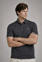 Men's Striped Comfortable Dark Gray Polo Neck T-Shirt - 2