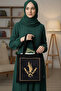 Embroidered Velvet Dowry Box for Quran, Prayer Mat, Slipper Bag Gold Black - 3