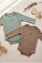 100% Cotton Double Bodysuit with Snap Fasteners Baby Long Sleeve Newborn Child Unisex