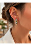 Steel Square Ring Zircon Stone Earrings Do Not Tarnish.