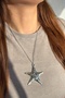 Spiral Starfish Steel Necklace – Bohemian Coastal Style Star Necklace with Steel Chain (55+5 cm) - 2