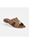 Women's Gold Stone Detailed Leather Slippers - 4