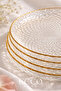6-Piece Aden Premium Gold Glass Luxury 19 cm Cake Plate Set | Tea Time Coffee Side Serving Plate - 4