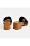 Women's Black Adjustable Buckle Detailed Heeled Slippers - 5