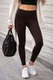 Women's High Waist Gathering Tights Slim Fit Stretchy Casual Brown Tights - 7