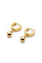 Gold Color Minimal Dangle Steel Ball Earring-Children's Earring - 4