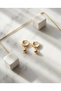 Gold Color Minimal Dangle Steel Ball Earring-Children's Earring - 2