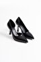 Women's Black Leather Heeled Shoes Tr08Ms45N - 2