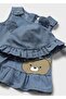 Newborn Girl Denim Dress with Hat - 2