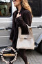 Shopper Bag Shoulder Bag with Belt Accessory Cream