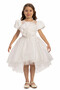 Girl's Floral Patterned Satin Evening Dress Birthday Dress 3-4-5-6-7 Years 35109Pr - 2