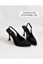 Black Stone Sparkling Open-Back Pointed Toe Platform Evening Dress Shoes - 4