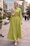 Straw Belted Double Set 1687 - Green