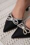 Women's Black Stone Heeled Shoes Tr12Ms05A - 6