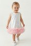White Ruffle Detailed Sequined Baby Girl Dress - Dakota