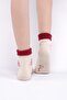 Women's Cotton Single Curled Christmas Themed Socks Ecru - 2