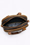 Women's Brown-Tan Leather Multi-Compartment Column Strap Hand and Shoulder Zippered Daily Crossbody Bag - 4
