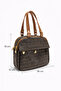 Women's Brown-Tan Leather Multi-Compartment Column Strap Hand and Shoulder Zippered Daily Crossbody Bag - 5