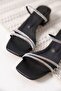 Emma Women's Thick Heeled Black Slippers - 3