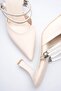 Women's Stoned Beige Satin Heeled Shoes Tr12Ms04B - 2