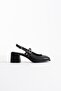 Black Skin Women's Heeled Shoes Tr02Ms03C