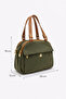 Women's Khaki-Tan Buzzy Leather Multi-Compartment Column Strap Hand and Shoulder Zippered Daily Crossbody Bag - 6
