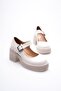 Women's Beige Patent Leather Casual Shoes Tr06Ms05B - 4