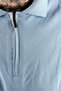 Mode XL Large Size Polo Zipper T-Shirt 25550 Blue - 5
